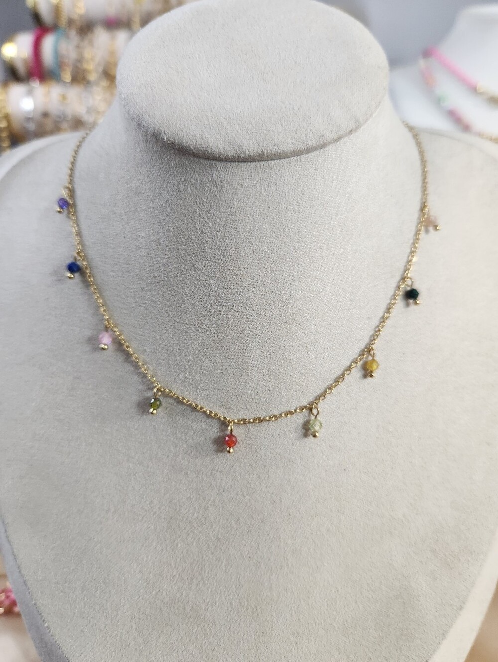 Gold Multicolor Multicharm Necklace